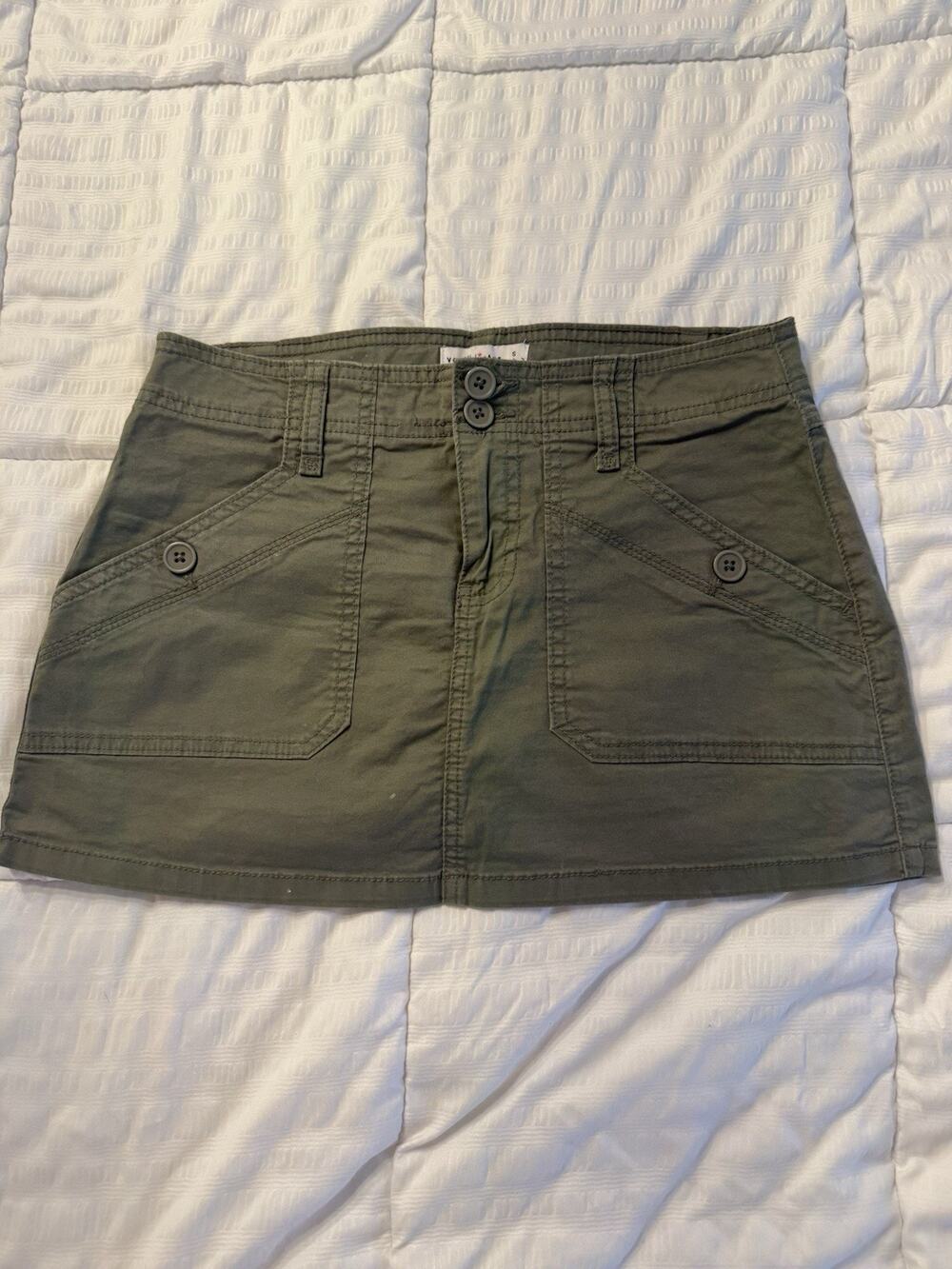 Vanilla Star Cargo Pocket Green Utility Mini Skirt Micro Women's Small